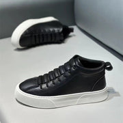 Male Leather High-top Platform Casual Shoes