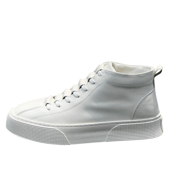 Male Leather High-top Platform Casual Shoes